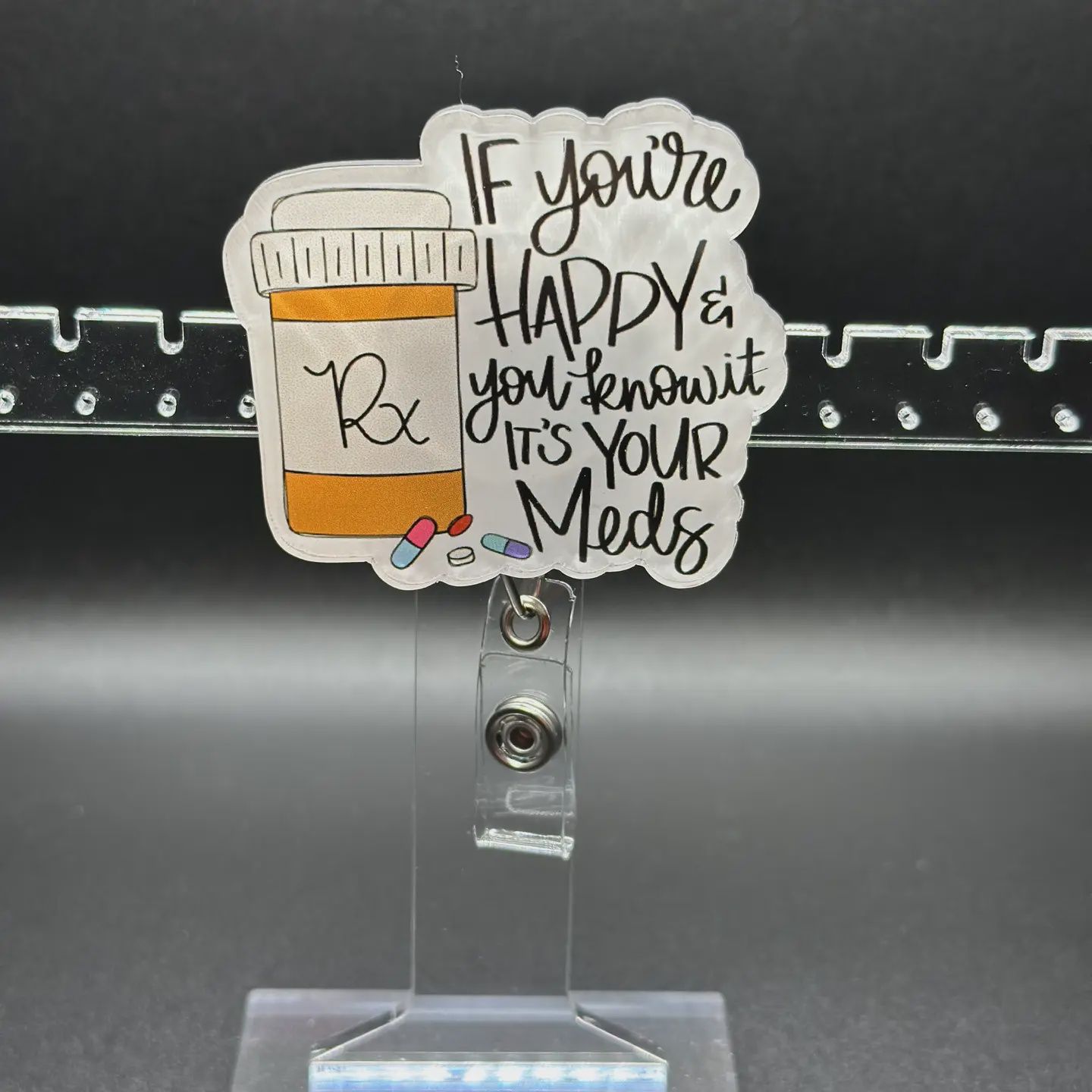 Hello Darling Designs Funny Badge Reel - &quot;If You&#39;re Happy and You Know It&quot;