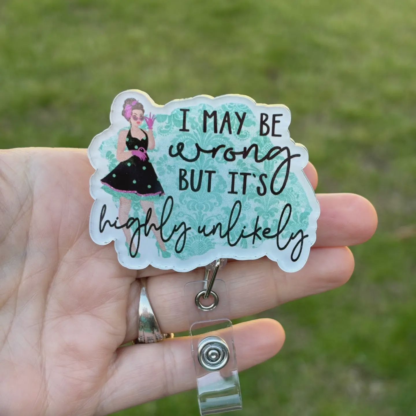 Hello Darling Designs Highly Unlikely Acrylic Badge Reel