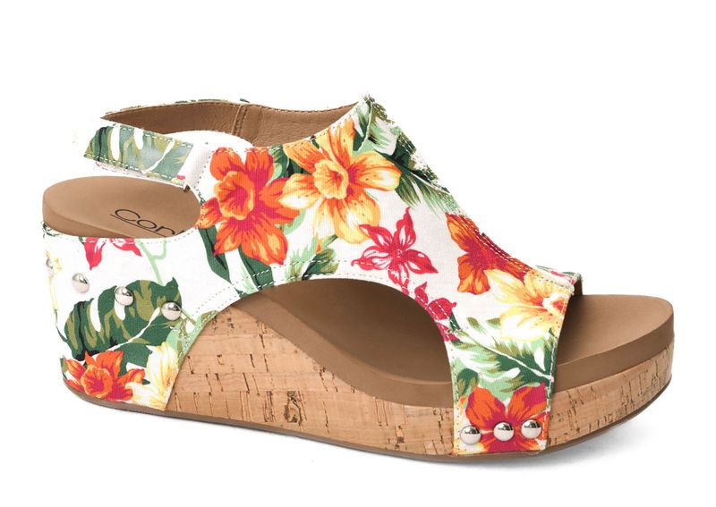Corky&#39;s White Floral Carley Wedge