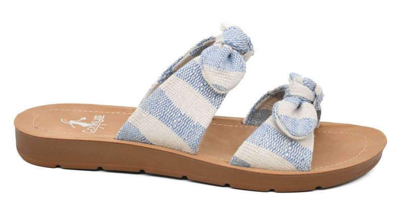 Corkys Take A Bow - Blue Natural Stripe