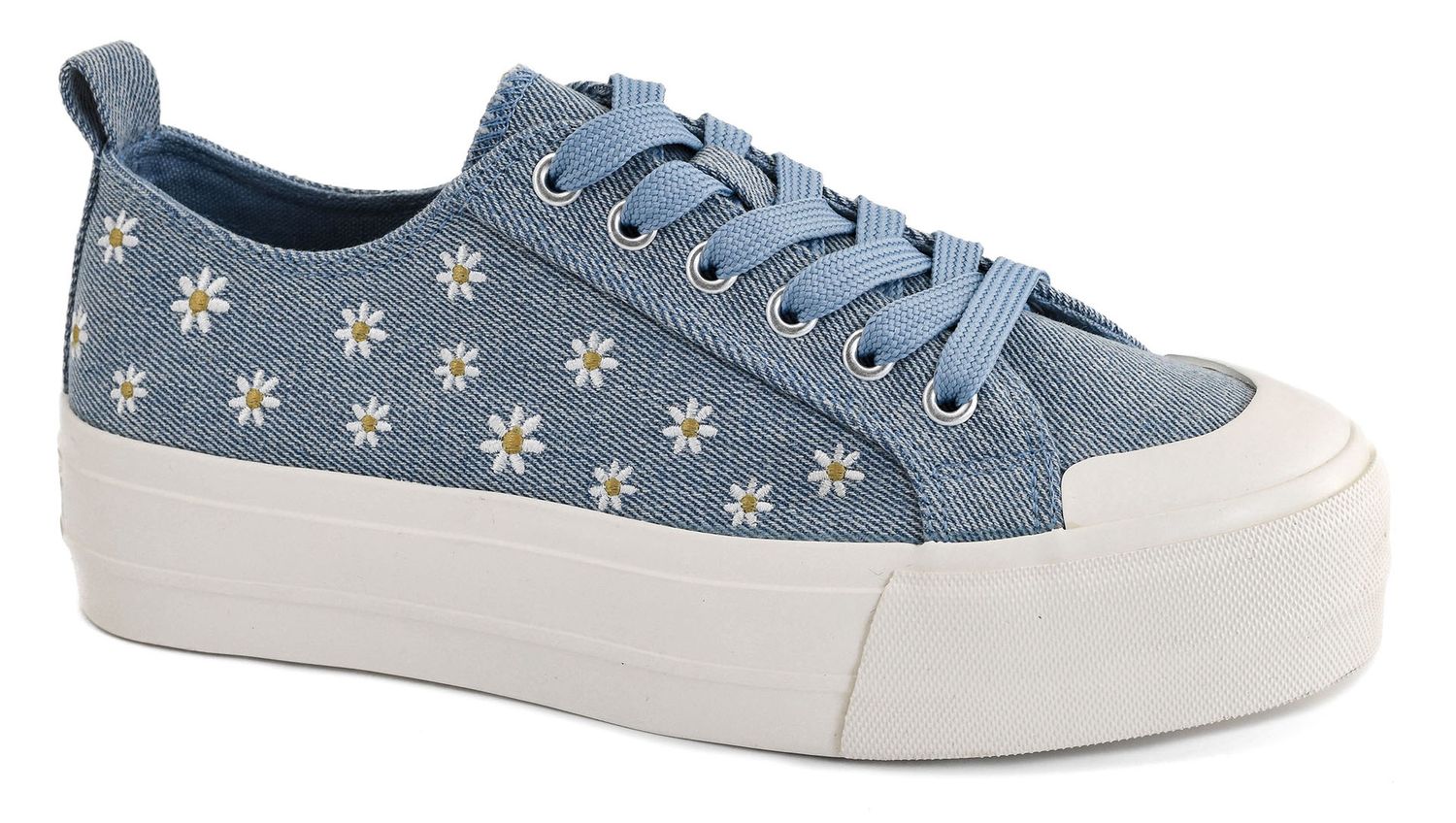 Corkys Take the Lead Sneakers- Blue Denim Daisies