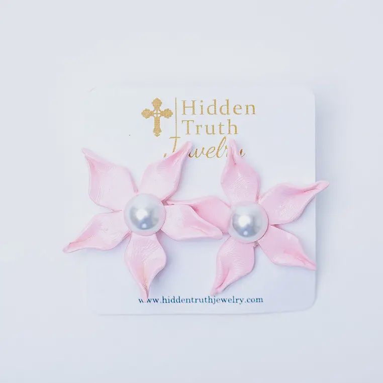 Hidden Truth Jewelry Light Pink Lily Studs