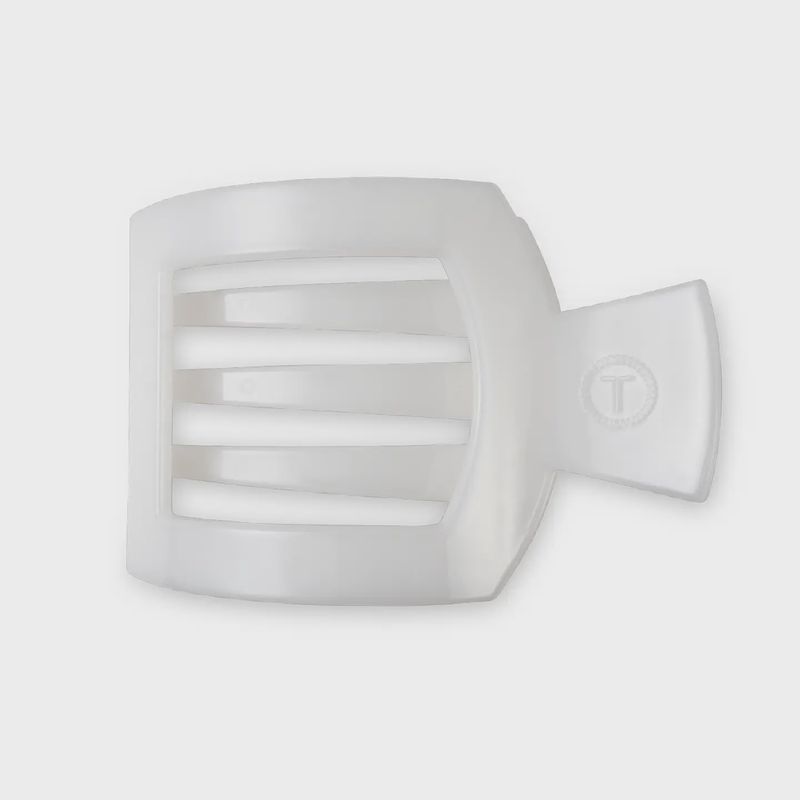 Teleties Coconut White Medium Square Flat Hair Clip