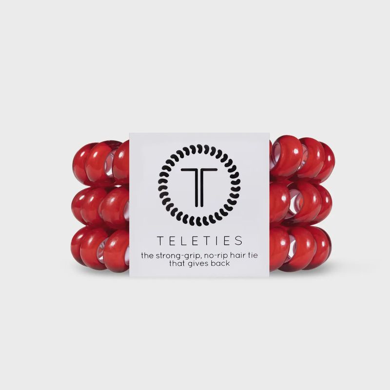 Teleties Spiral Hair Coils |-Large - Scarlet Red Hair Ties