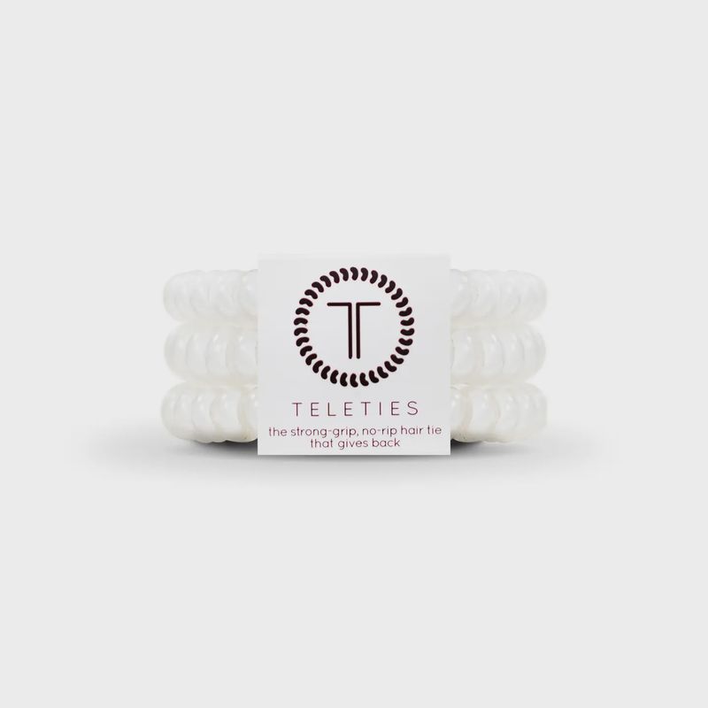 Teleties Spiral Hair Coils -Small - Coconut White Hair Ties
