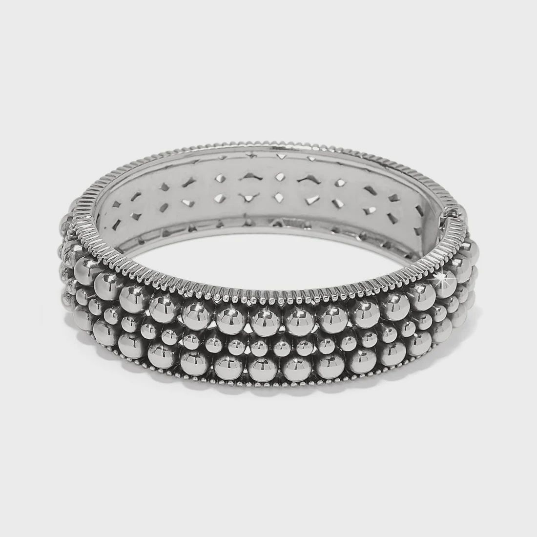 Brighton Silver Pretty Tough Pierced Hinge Bangle