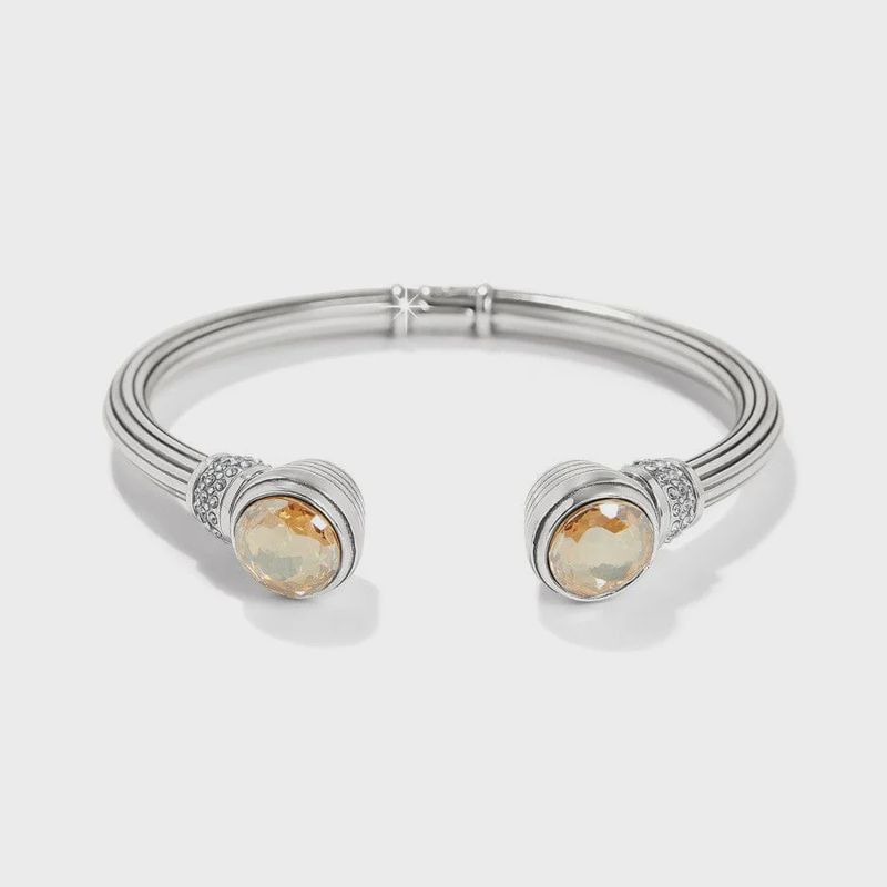 Brighton Silver-Golden Meridian Aurora Petite Hinge Bangle