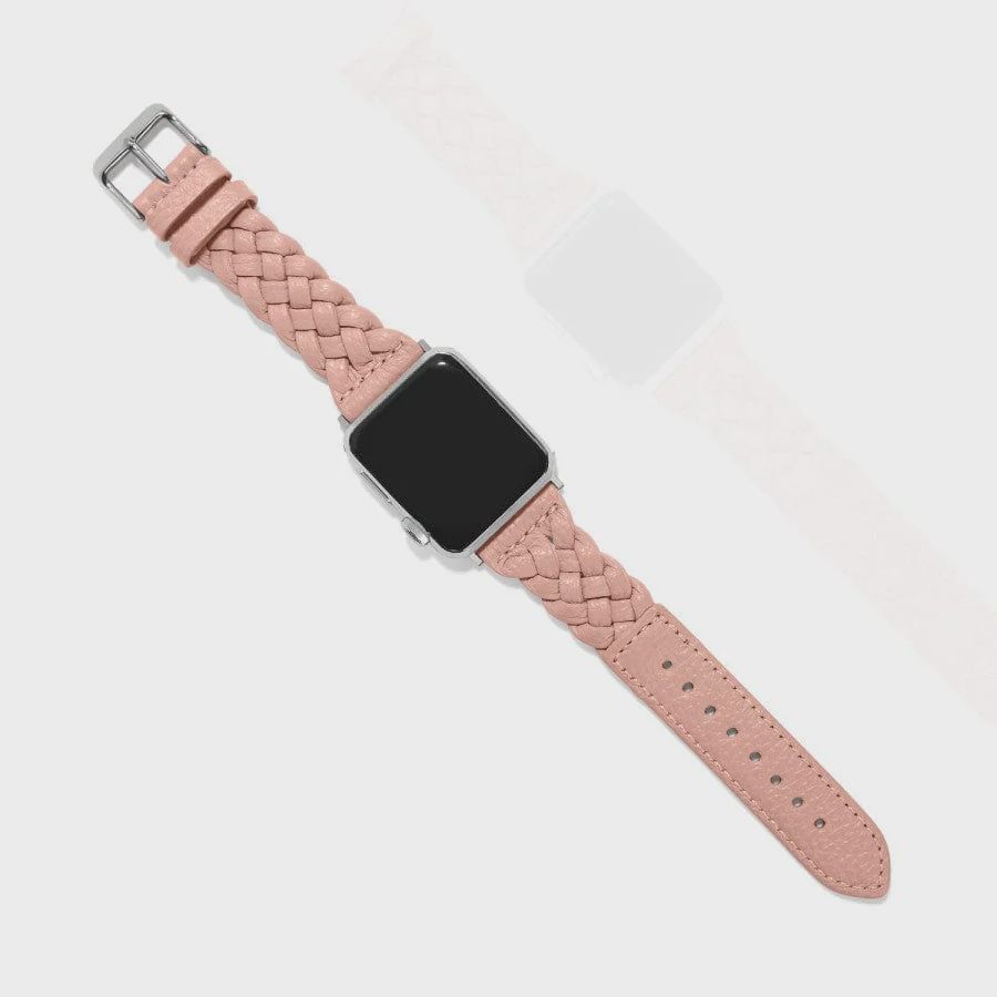 Brighton Pink Sand Sutton Braided Leather Watch Band