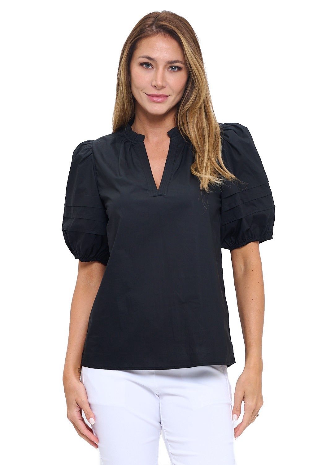 Aryeh Black Marley Puff Sleeve Top