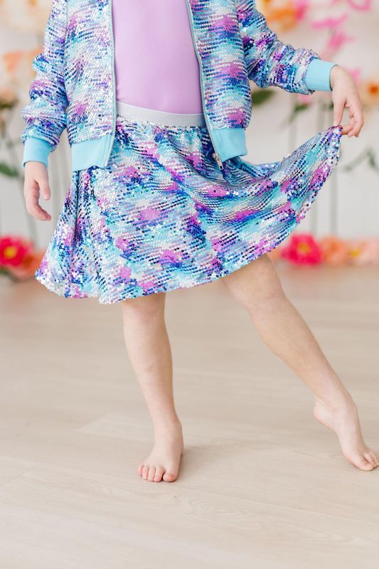 Mila and Rose Mermaid Flip Sequin Twirl Skort