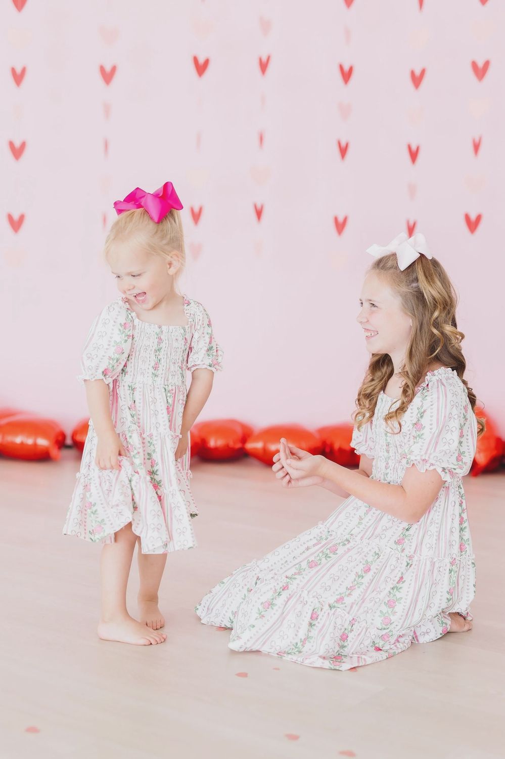 Mila and Rose Rosebud Bows Smocked Ruffle Dress