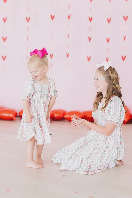 Mila and Rose Rosebud Bows Smocked Ruffle Dress