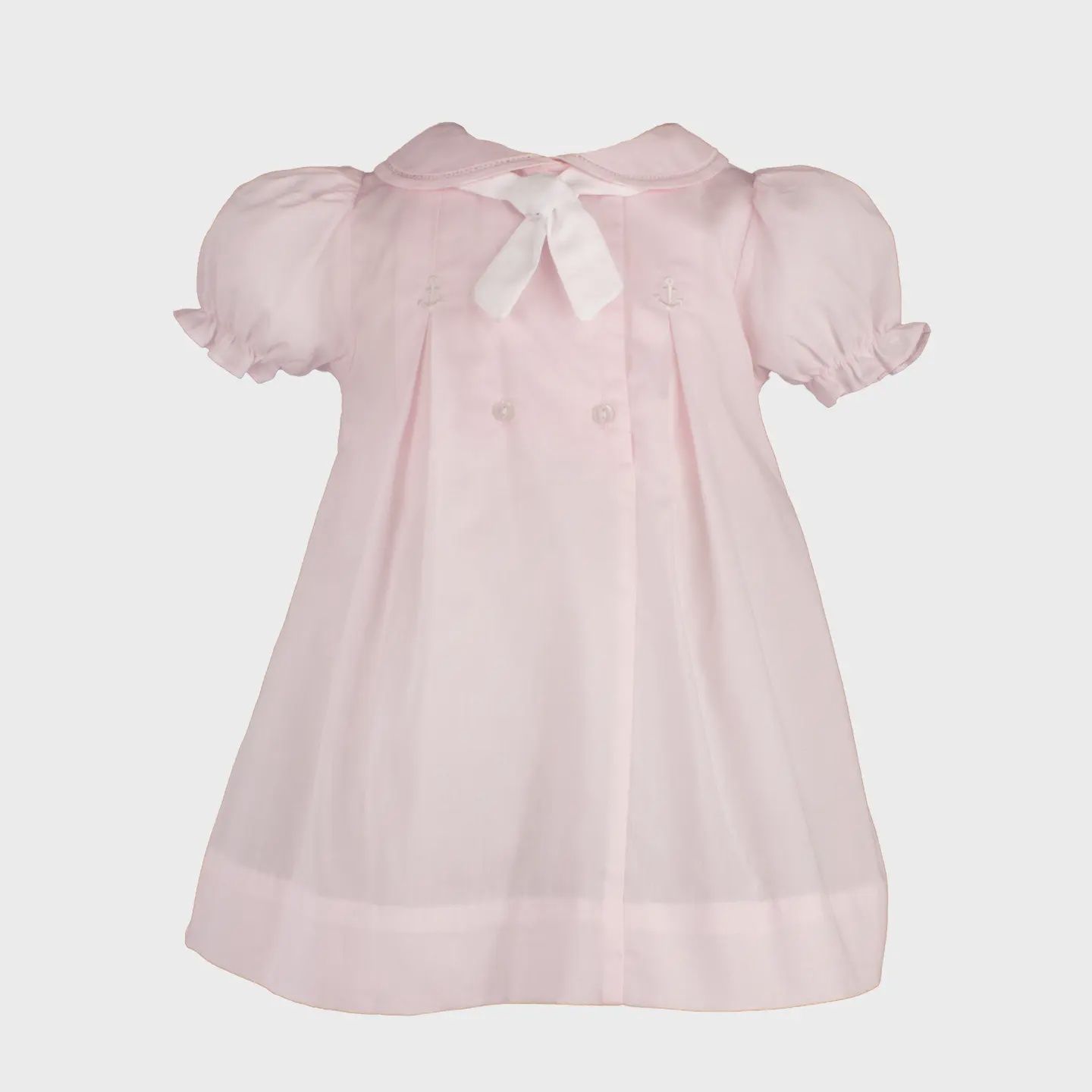 Girls Pink Classic Nautical Dress