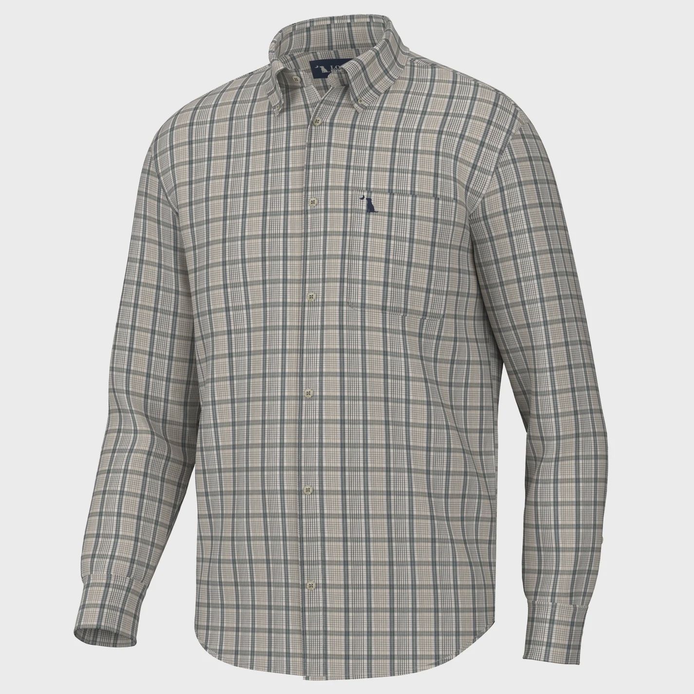 Local Boy Outfitters Light Gray/Ocean/Khaki Stamps Dress Shirt