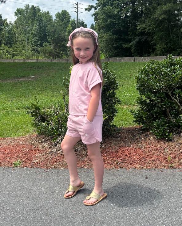 Hayden Girls Mauve Bows Short Sleeve Tees