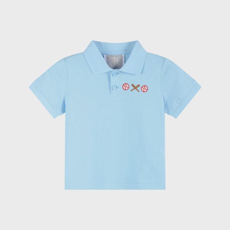 Lil Cactus Blue Baseball Polo Shirt