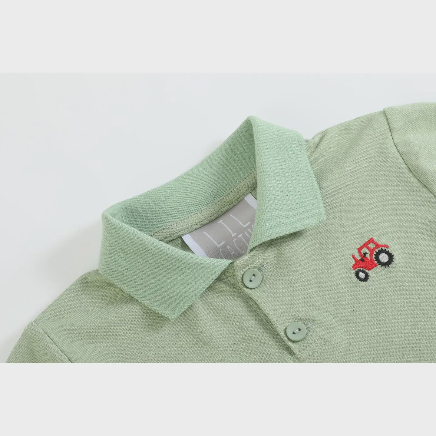 Lil Cactus Green Tractor Polo Golf Shirt