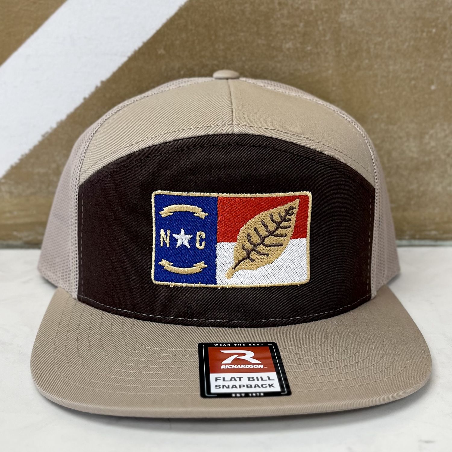 NC Richardson Seven Panel Flat Bill Snapback Hat