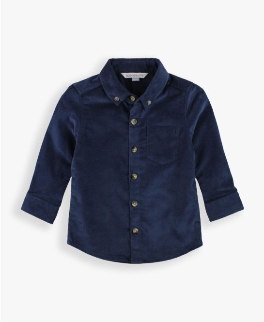 Ruggedbutts Dark Navy Stretch Corduroy Long Sleeve Button Down Shirt