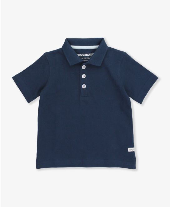 Ruggedbutts Dark Navy Pique Short Sleeve Polo Shirt