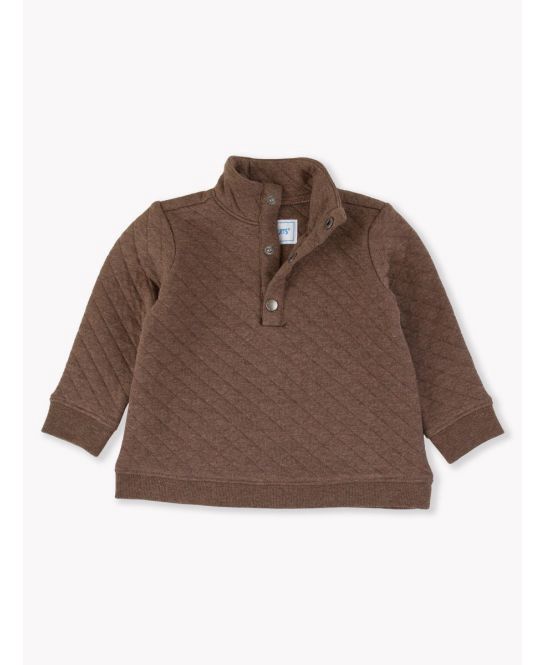 Ruggedbutts Heather Carafe Quilted Quarter Snap Sweatshirt