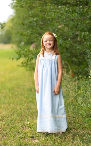 Posh Pickle Cambridge Blue Sleeveless Heirloom Dress