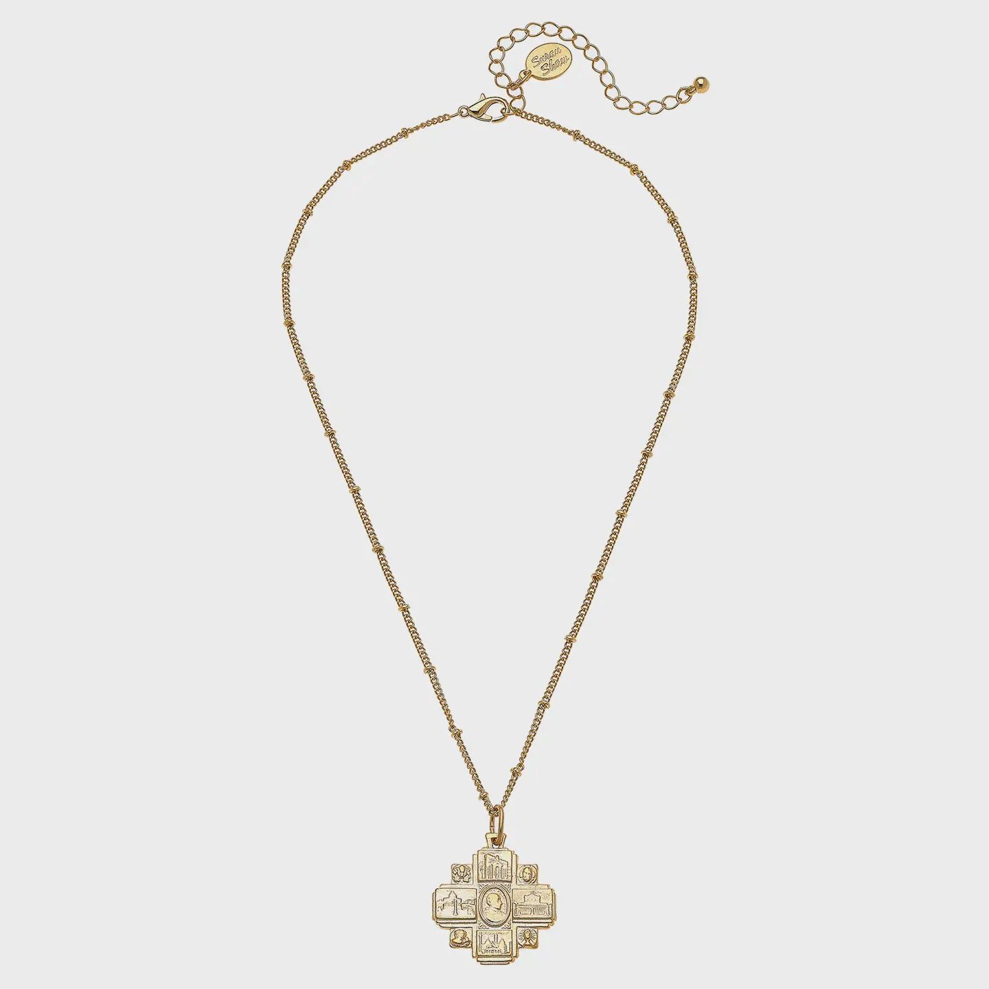Susan Shaw Handcast Gold Religious Medal Necklace