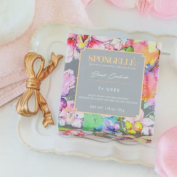 Spongelle Black Orchid Private Reserve Soap Sponge- Body Wash Infused Buffer
