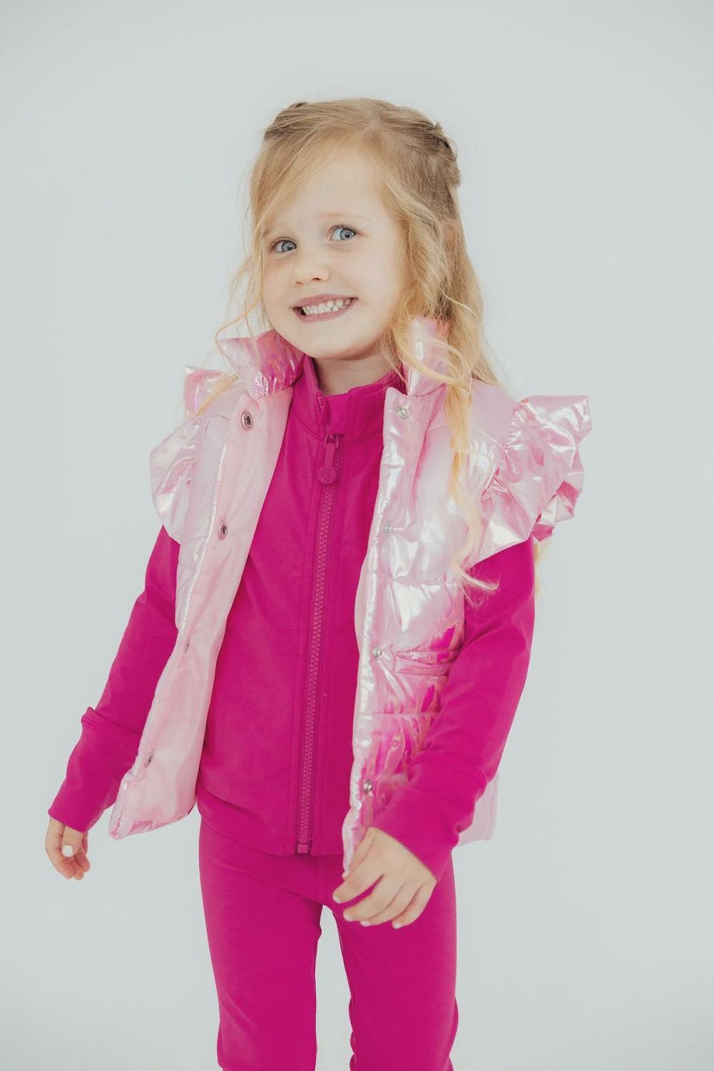 Mila and Rose Pink Iridescent Puffer Vest