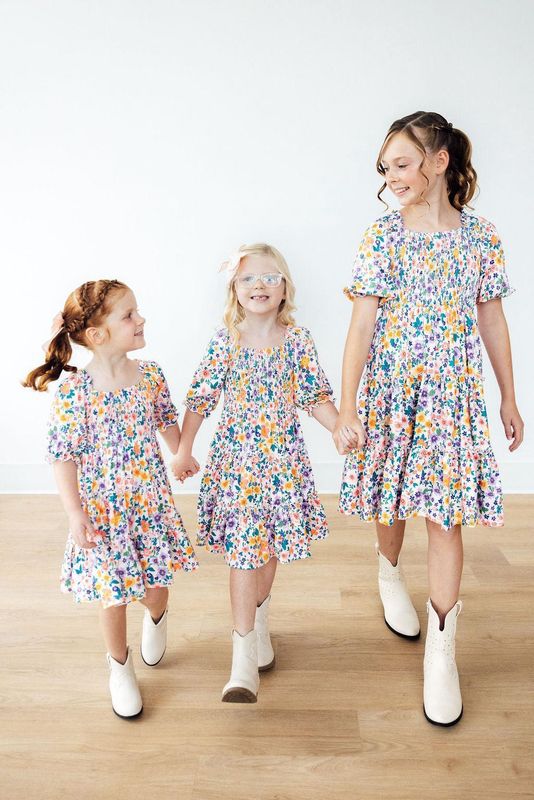 Mila and Rose Garden Groove Smocked Ruffle Dress