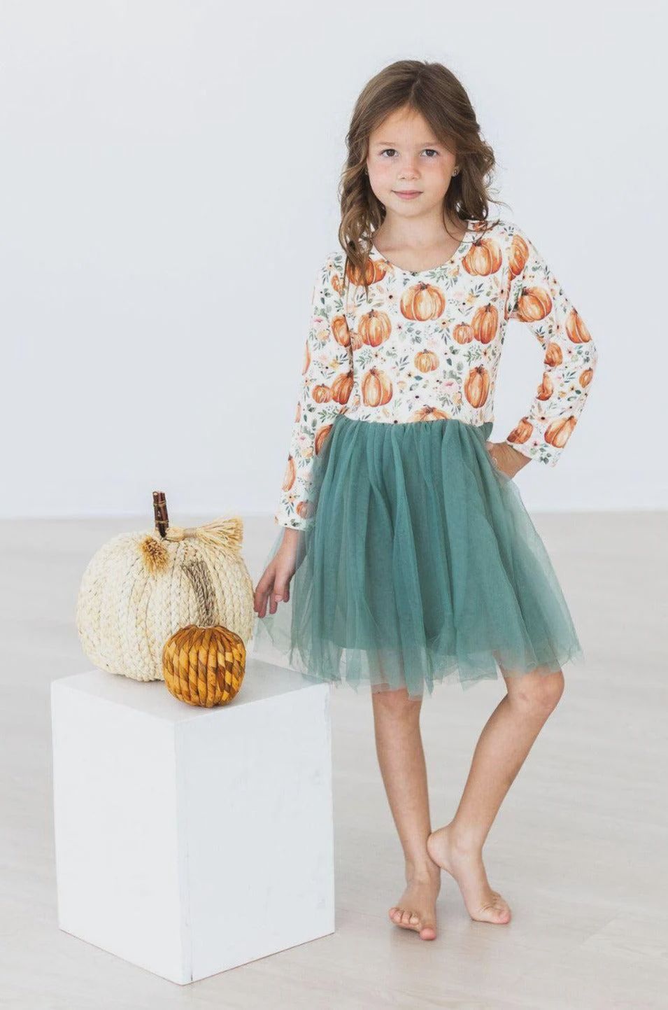 Mila and Rose Harvest Florals Long Sleeve Tutu Dress