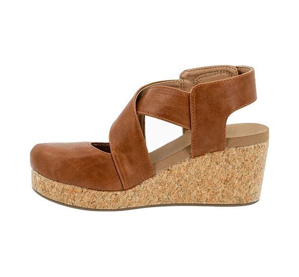 Corkys Case Closed Wedge- Tan