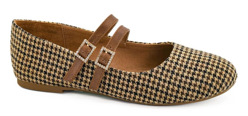 Corkys Own It Flat- Black Tan Houndstooth