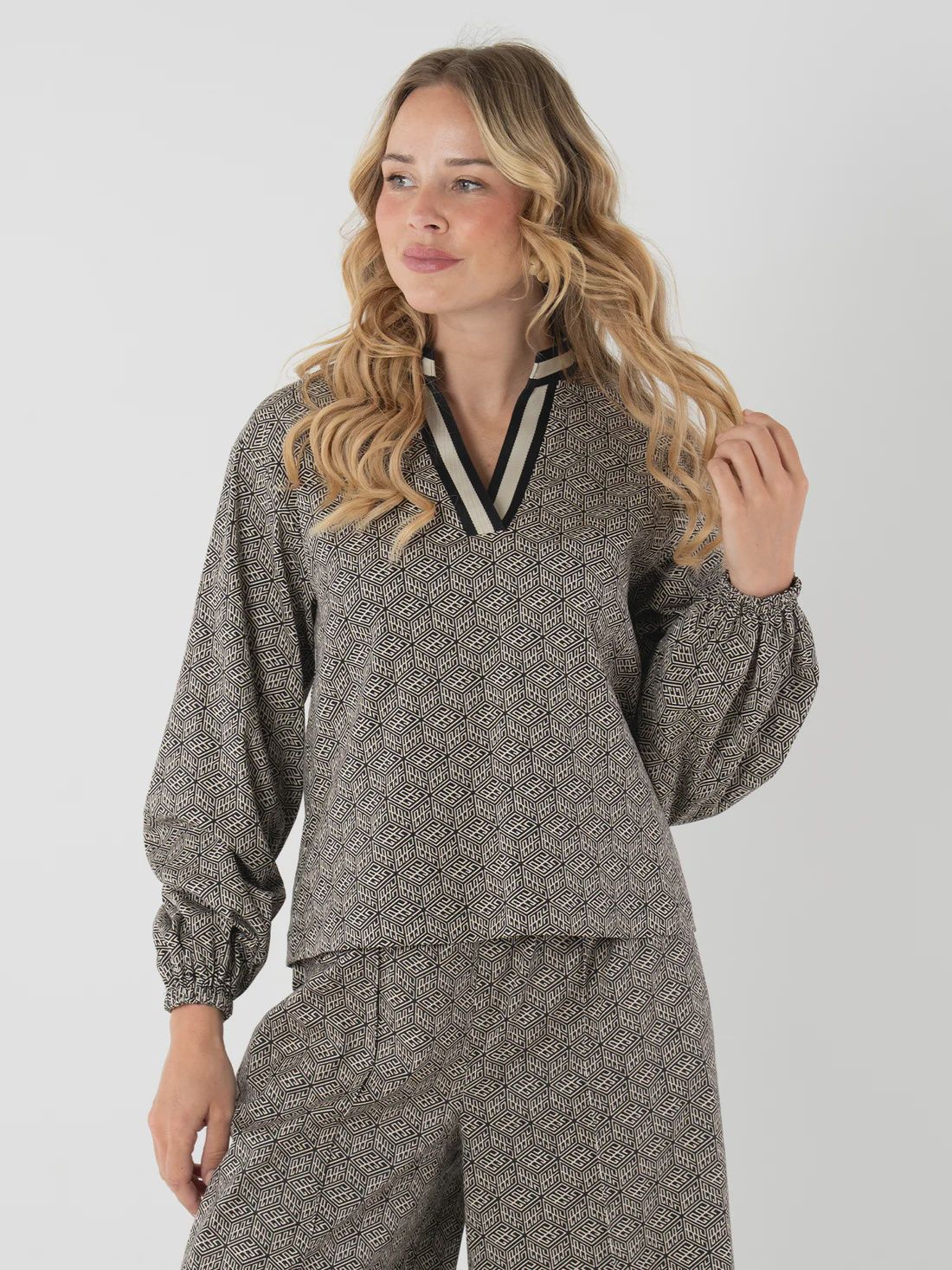 Emily McCarthy Black Tonal Monogram Lolli Top