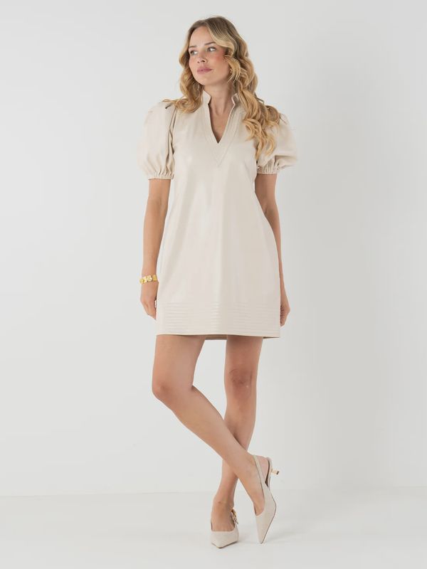 Emily McCarthy Sandshell Vegan Leather Hampton Mini Dress