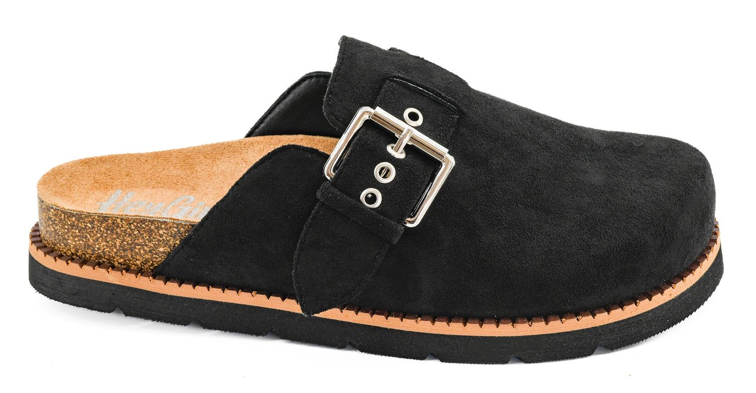 Corkys Day Dream Clog- Black Faux Suede