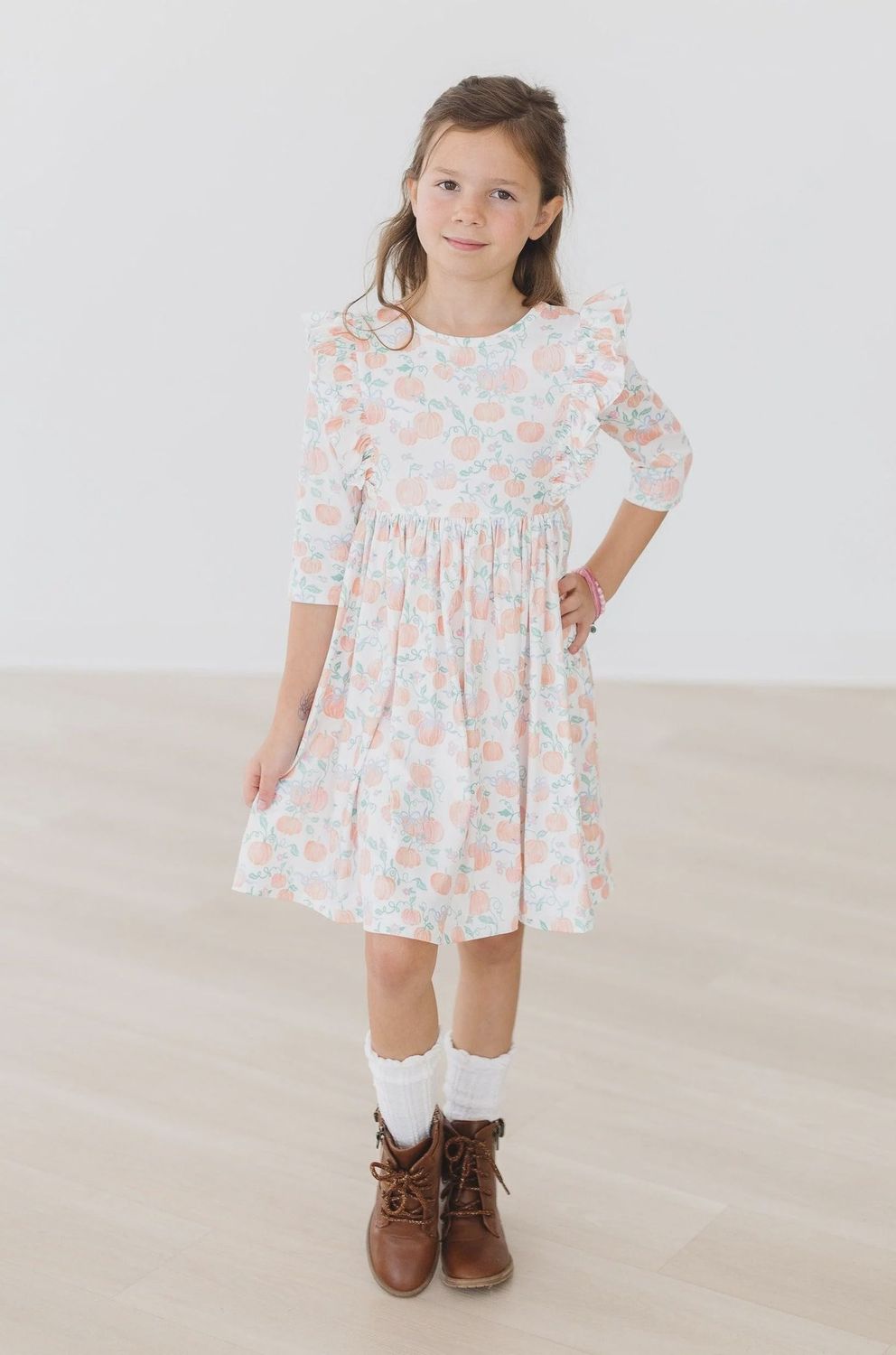 Mila and Rose Pretty Pumpkins Ruffle Twirl Dress