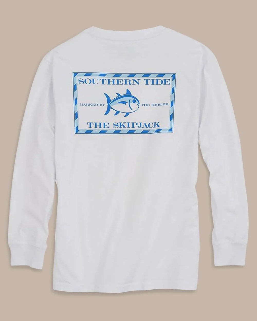 Southern Tide Kids Long Sleeve Original Skipjack T-shirt- White