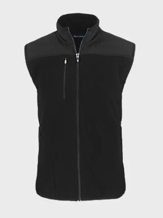 Cutter &amp; Buck Cascade Eco Sherpa Fleece Mens Vest- Black