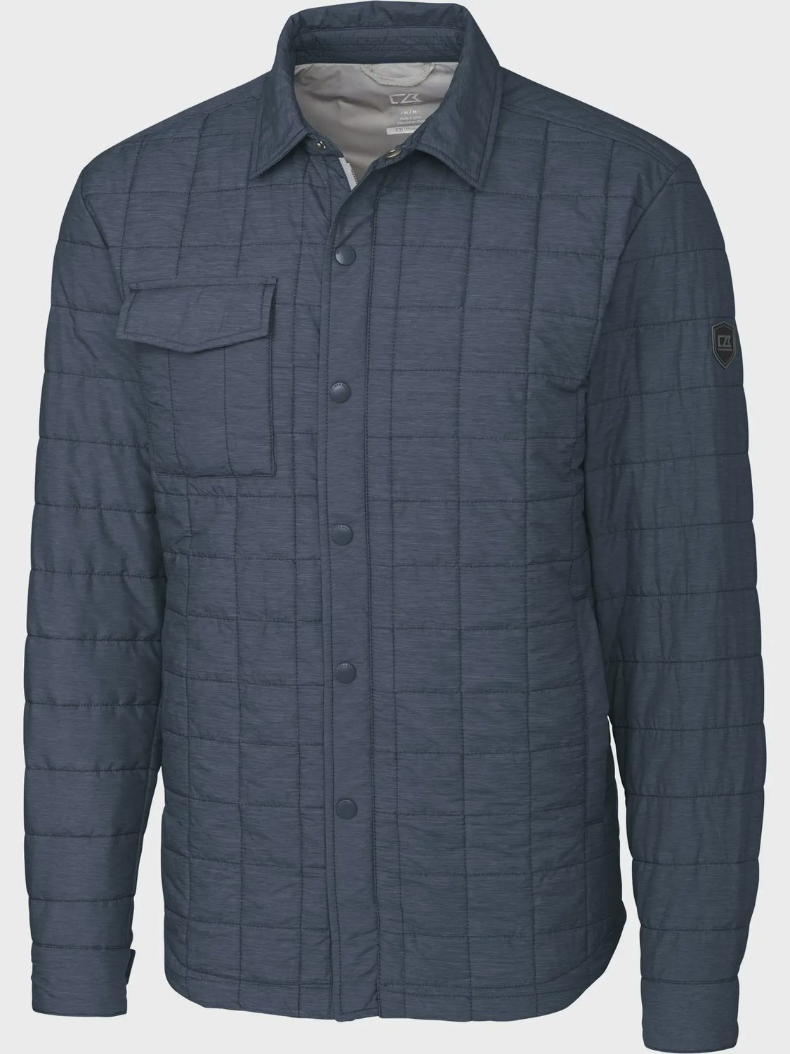 Cutter &amp; Buck Rainier Primaloft® Eco Quilted Shirt Jacket- Anthracite Melange