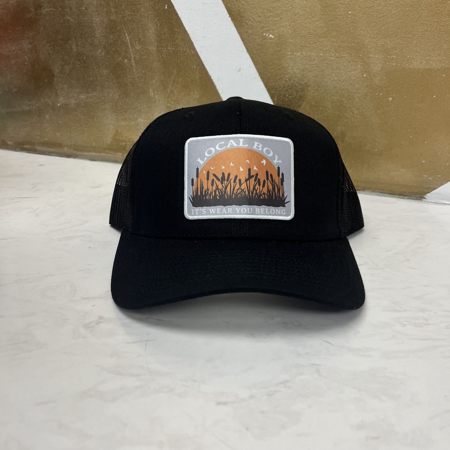 Local Boy Outfitters Marsh Worn Patch Cap- Black