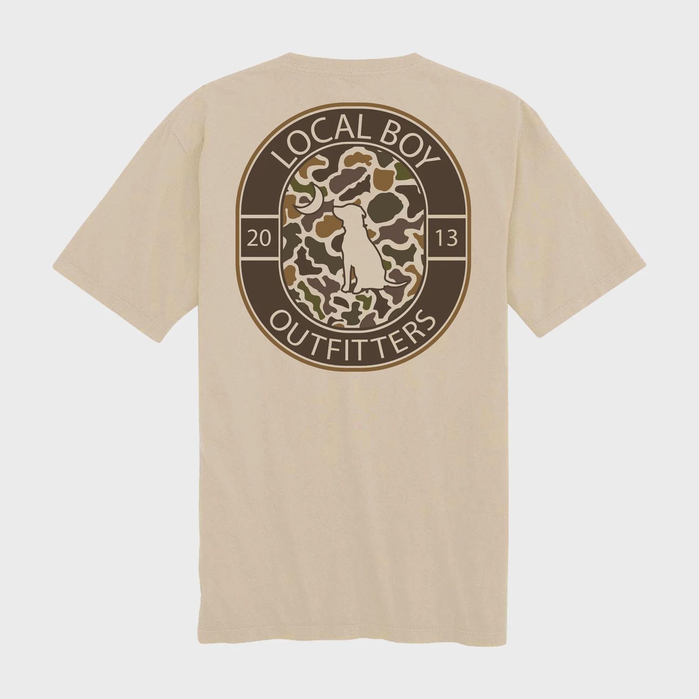 Local Boy Vintage Crest T-Shirt- Latte