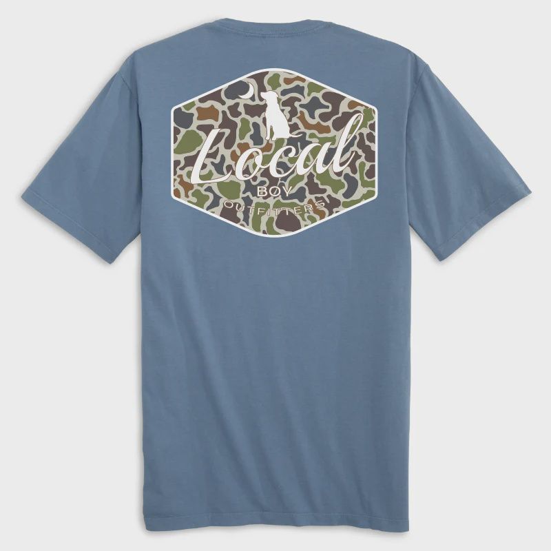 Local Boy Localflage Badge Short Sleeve T-Shirt- Slate