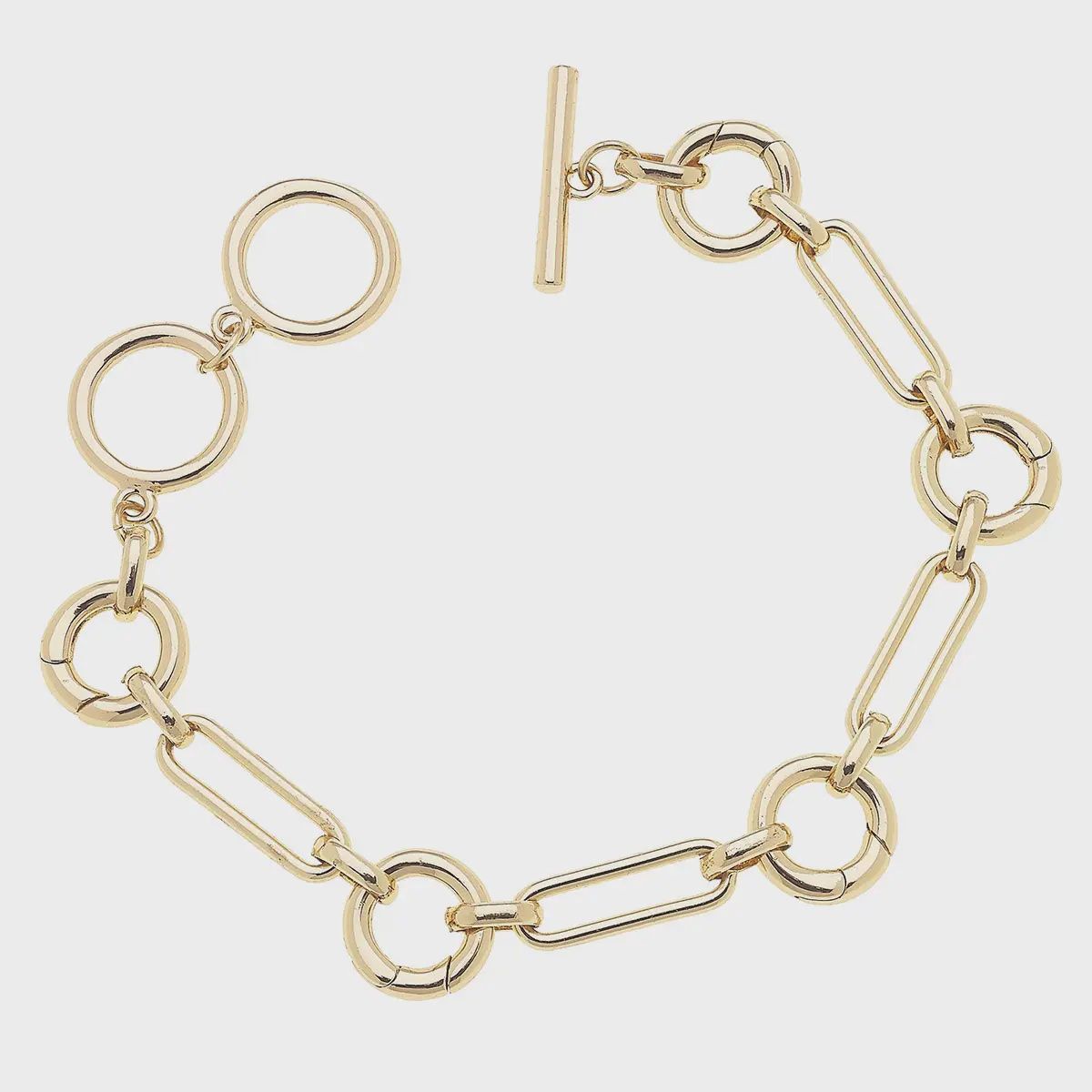 Canvas Bella Multi-Charm Toggle Bracelet Base in Shiny Gold