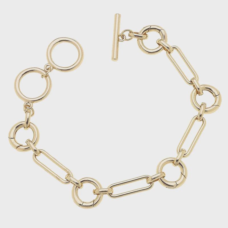 Canvas Bella Multi-Charm Toggle Bracelet Base in Shiny Gold