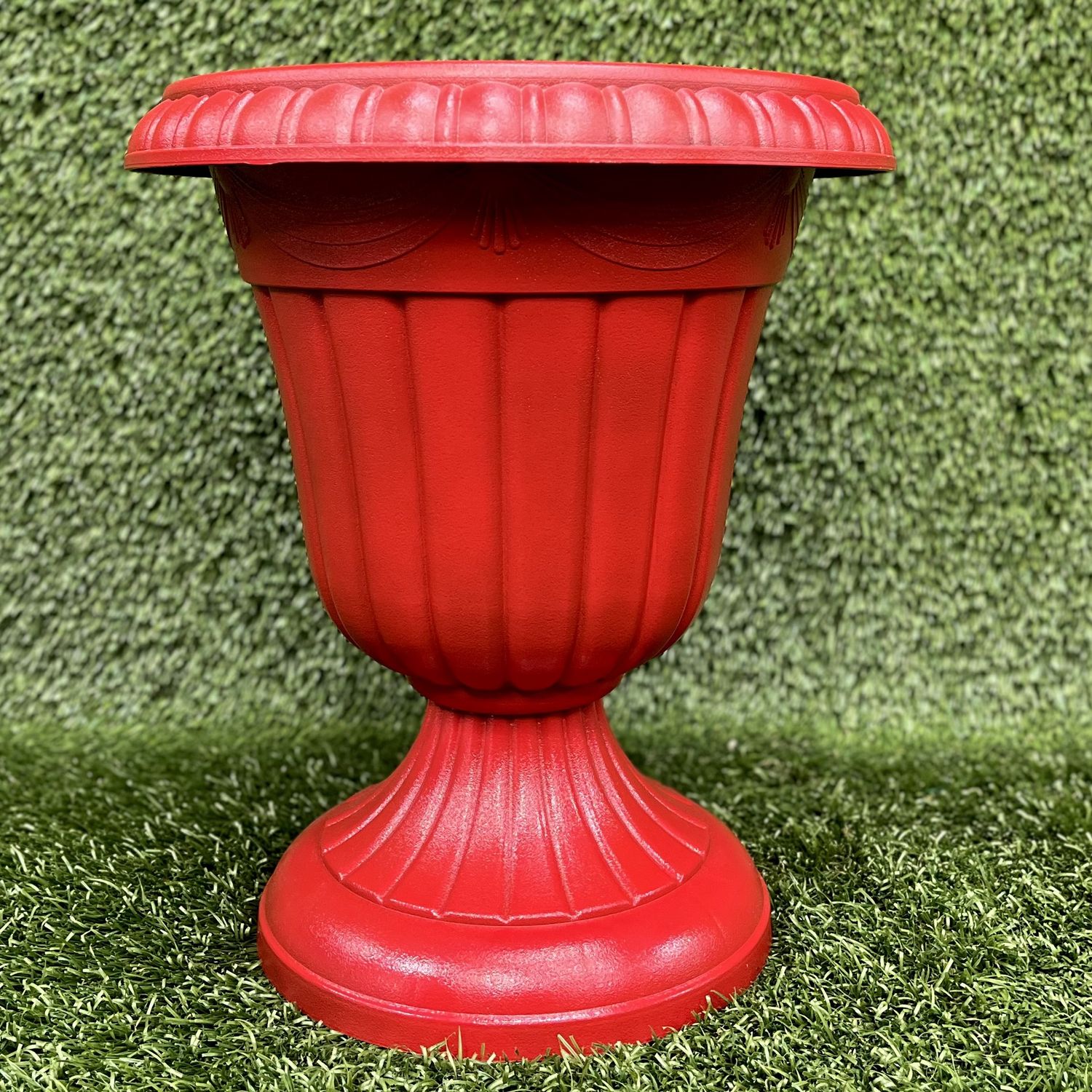 Hand Painted Plastic Planter - Red