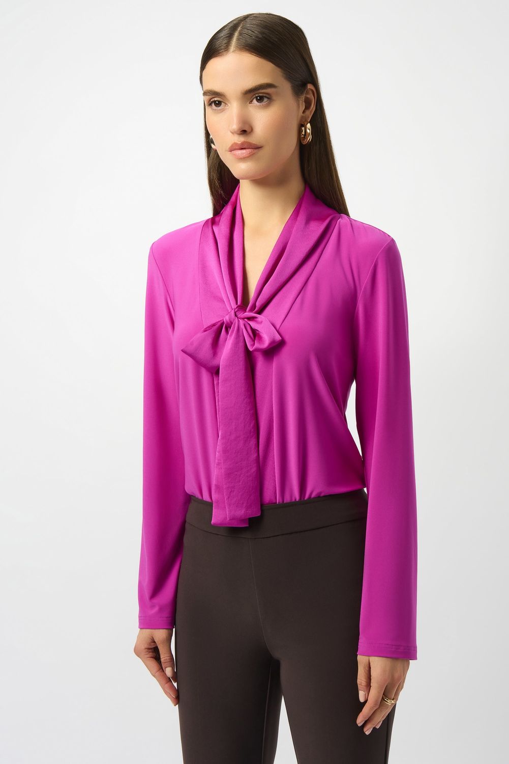 Joseph Ribkoff Silky Knit And Satin Straight Tunic- Cosmos