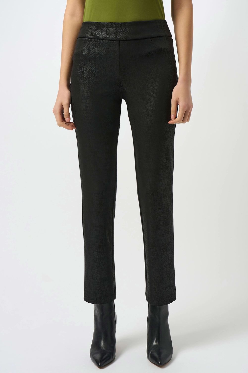 Joseph Ribkoff Silky Knit Straight Pull-On Pants- Black