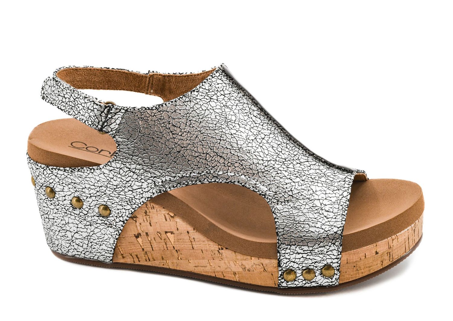 Corkys Carley Silver Crackle Wedge