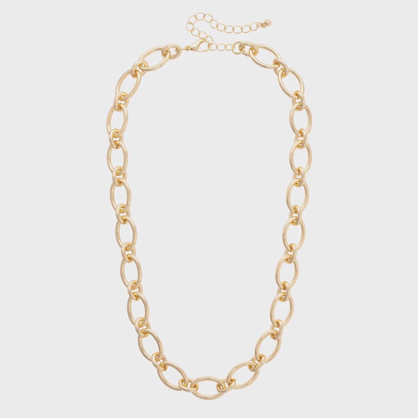 Canvas Style Connor Oval Linked Necklace in Shiny Gold